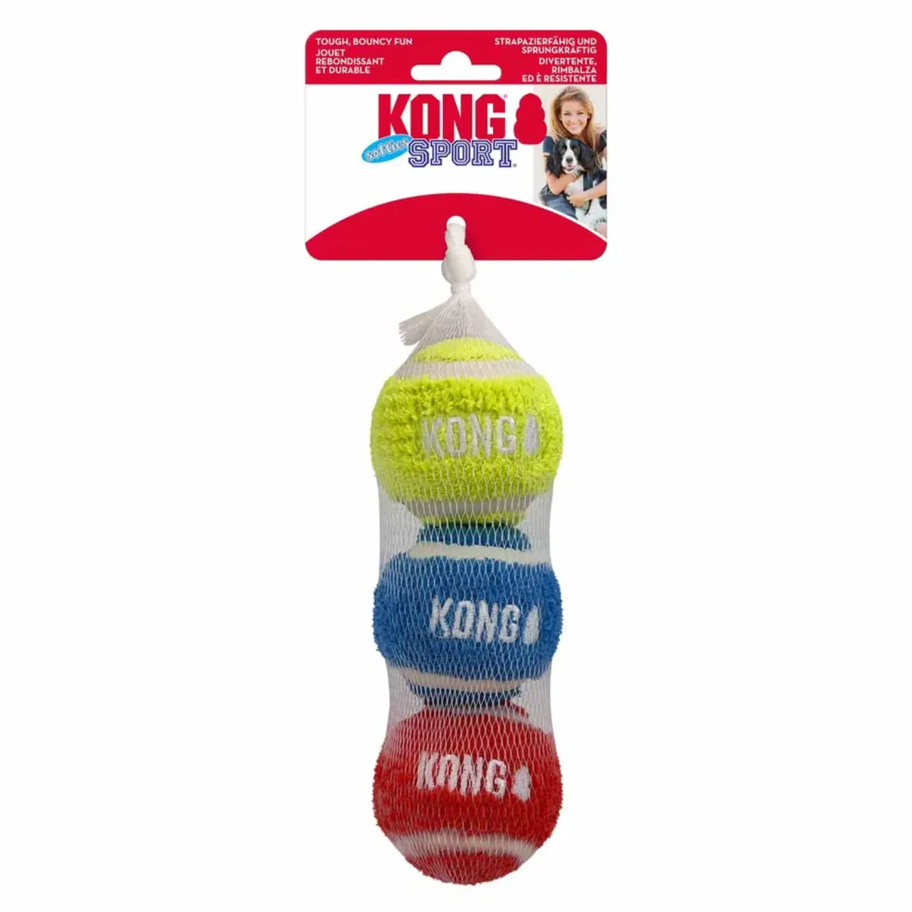 KONG Sport Softies bolde mix M 3 stk Ø6,5 cm